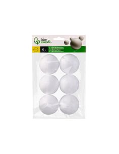 Figura De Espuma Blanca Liderpapel Bola De 7 Cm Bolsa Con 6 Unidades 2