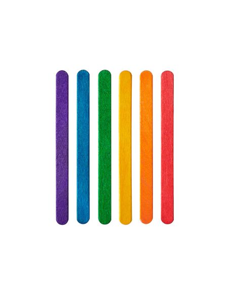 Palitos De Madera Liderpapel Colores Surtidos 15X1,8 Cm Bolsa Con 50 Unidades