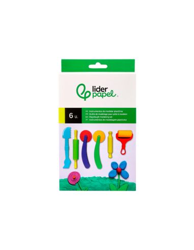 Instrumentos De Modelar Liderpapel Para Plastilina Caja De 6 Piezas Surtidas