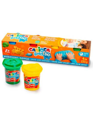 Pasta De Modelar Carioca Baby Do 150 Ml Caja De 4 Unidades Colores Surtidos|Libreriasalesiana