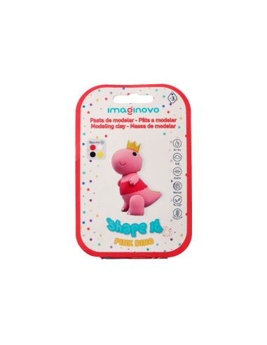 Pasta Para Modelar Imaginovo De Secado Al Aire Set De Colores Surtidos Con Instrucciones Dinosaurio Rosa