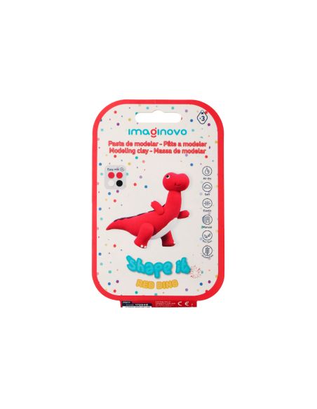 Pasta Para Modelar Imaginovo De Secado Al Aire Set De Colores Surtidos Con Instrucciones Dinosaurio Rojo