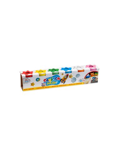Pasta Para Modelar Carioca Doughy 120 Gr Caja De 6 Unidades Colores Surtidos