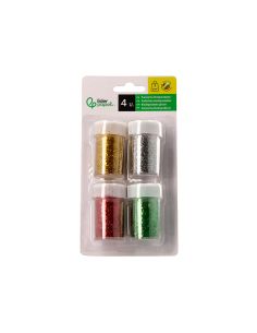 Purpurina Liderpapel Biodegradable Fantasia Bote 7 Gr Colores Metalicos Surtidos Blister De 4 Unidades 2