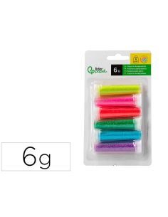 Purpurina Liderpapel Biodegradable Fantasia Bote 6 Gr Colores Metalicos Pastel Surtidos Blister De 6 Unidades