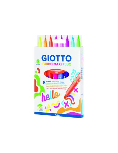 Rotulador Giotto Turbo Maxi Fluo Caja De 8 Unidades Colores Surtidos