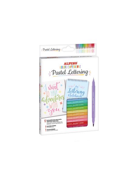 Rotulador Alpino Pastel Lettering Doble Punta Estuche De 12 Unidades Colores Surtidos