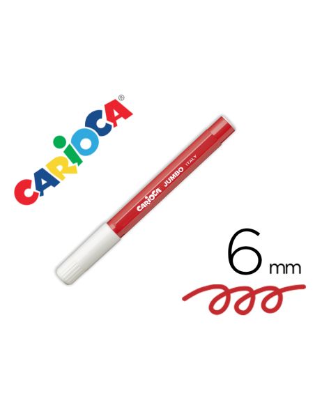 Rotulador Carioca Jumbo Punta Gruesa 6 Mm Lavable Color Rojo
