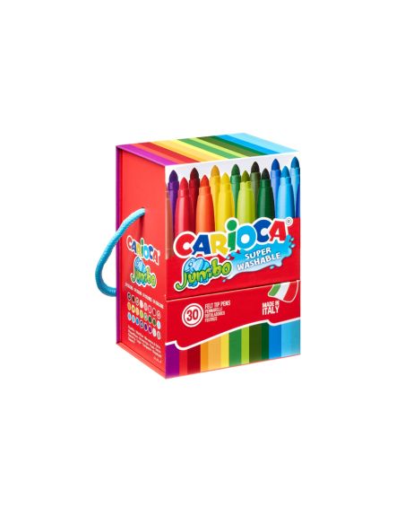 Rotulador Carioca Jumbo Caja Premium Con Asa 30 Unidades Colores Surtidos