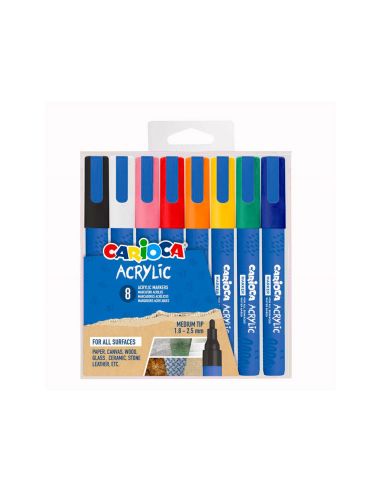 Rotulador Carioca Acrilico Paint Marker Punta Media Tip Estuche De 8 Unidades Colores Surtidos