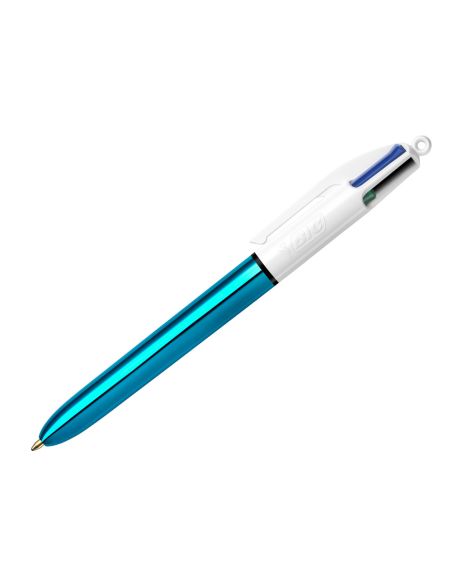 Boligrafo Bic Cuatro Colores Shine Azul Punta De 1 Mm