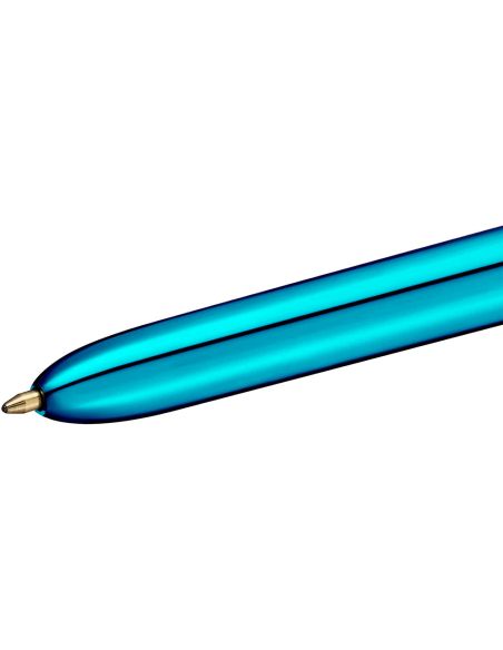 Boligrafo Bic Cuatro Colores Shine Azul Punta De 1 Mm
