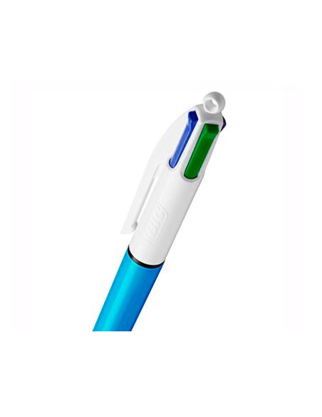 Boligrafo Bic Cuatro Colores Shine Azul Punta De 1 Mm