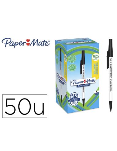 Boligrafo Paper Mate Kilometrico Punta 1 Mm Plastico Reciclado 80% Color Negro