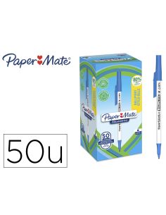 Boligrafo Paper Mate Kilometrico Punta 1 Mm Plastico Reciclado 80% Color Azul