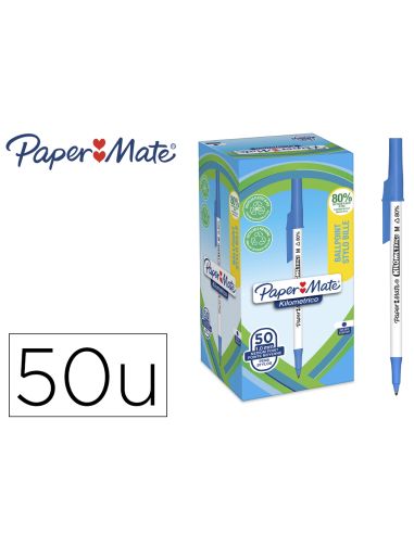 Boligrafo Paper Mate Kilometrico Punta 1 Mm Plastico Reciclado 80% Color Azul