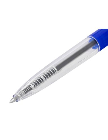 Boligrafo Q-Connect Retractil Con Clip Diseño Fino Tinta Aceite 0,7 Mm Color Azul
