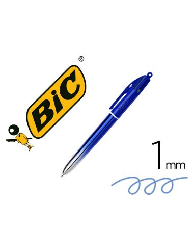 Boligrafo Bic Cuatro Colores Smooth Gradiente Color Azul