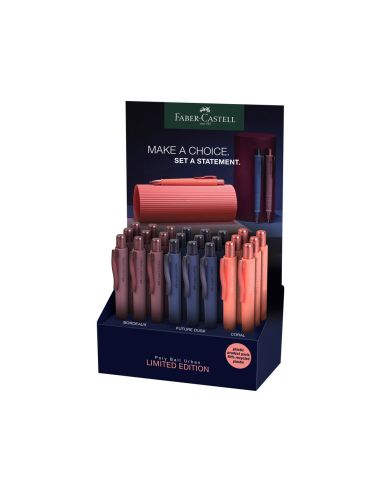 Boligrafo Faber Castell Poly Urban Edition 25 Retractil Expositor De 24 Unidades Colores Surtidos