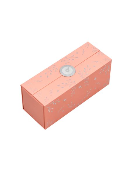 Boligrafo Belius Bella Aluminio Color Rosa Diseño Plateado Relieve Tinta Azul Caja De Diseño