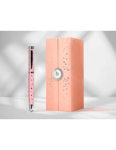 Roller Belius Bella Aluminio Color Rosa Diseño Plateado Relieve Tinta Color Negro Caja De Diseño