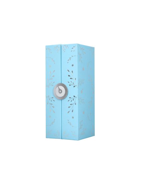Boligrafo Belius Bella Aluminio Color Azul Celeste Diseño Plateado Relieve Tinta Azul Caja De Diseño