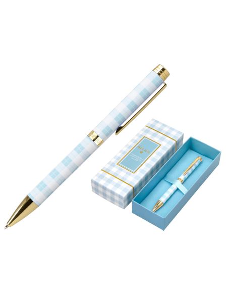 Boligrafo Belius Perfect Picnic Day Aluminio Color Azul Celeste Dorado Tinta Azulcaja De Diseño