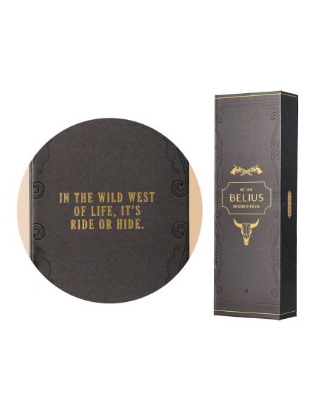 Boligrafo Belius Wild West Aluminio Color Negro Dorado Tinta Color Azul Caja De Diseño