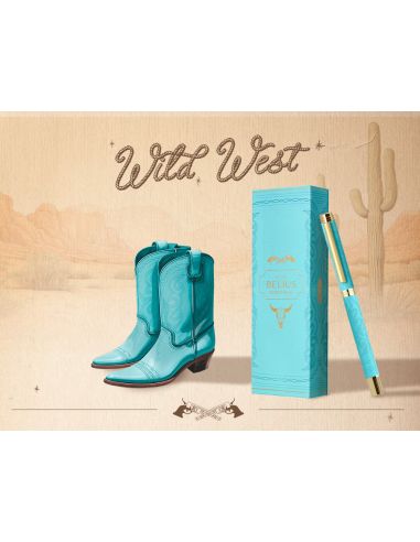 Roller Belius Wild West Aluminio Color Turquesa Dorado Tinta Color Negro Caja De Diseño