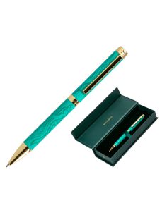 Boligrafo Belius Wild West Aluminio Color Verde Tinta Color Azul Caja De Diseño