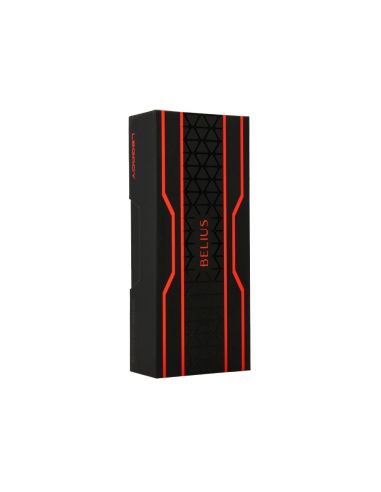 Boligrafo Belius Legacy Aluminio Diseño Triangulo Rojo Cuerpo Negro Tinta Color Azul Caja De Diseño
