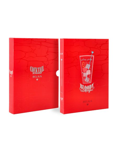 Boligrafo Y Wallet Belius Cocktails Bloody Mary Aluminiorojo Plateado Relieve Tinta Color Azul Caja De Diseño