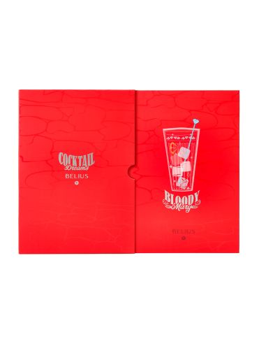 Boligrafo Y Wallet Belius Cocktails Bloody Mary Aluminiorojo Plateado Relieve Tinta Color Azul Caja De Diseño
