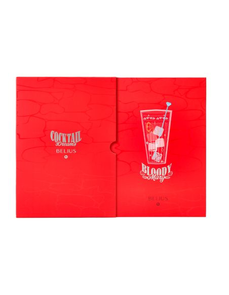 Boligrafo Y Wallet Belius Cocktails Bloody Mary Aluminiorojo Plateado Relieve Tinta Color Azul Caja De Diseño