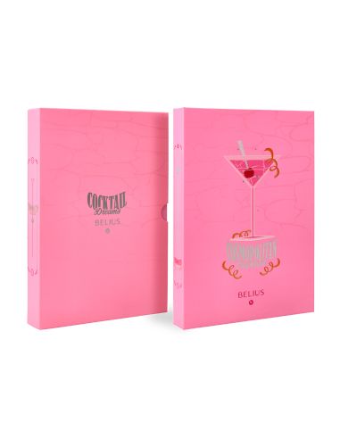 Boligrafo Y Wallet Belius Cocktails Cosmopolitan Aluminio Rosa Plateado Relievetinta Color Azul Caja Diseño