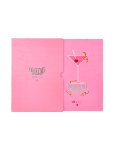 Boligrafo Y Wallet Belius Cocktails Cosmopolitan Aluminio Rosa Plateado Relievetinta Color Azul Caja Diseño