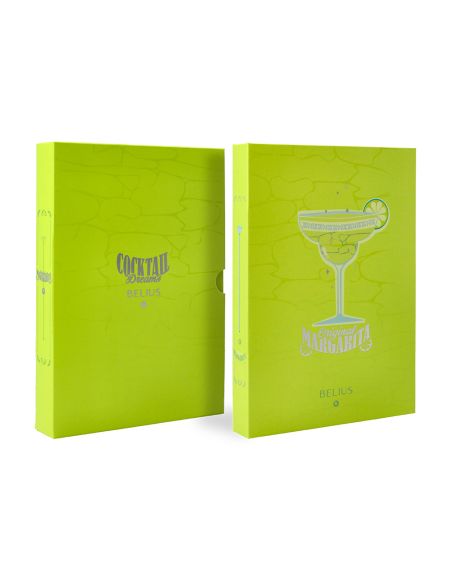 Boligrafo Y Wallet Belius Cocktails Margarita Aluminio Verde Lima Plateado Relieve Tinta Color Azul Caja De