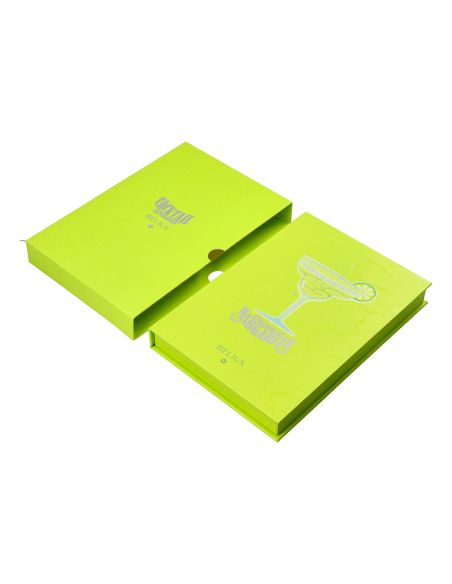 Boligrafo Y Wallet Belius Cocktails Margarita Aluminio Verde Lima Plateado Relieve Tinta Color Azul Caja De