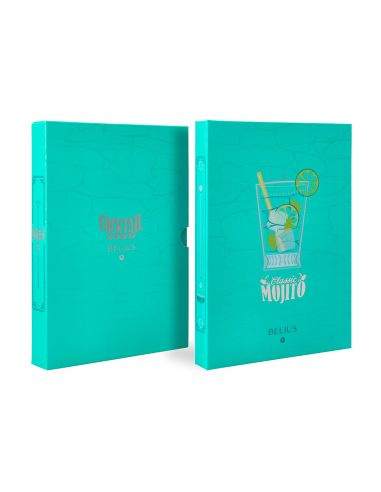 Boligrafo Y Wallet Belius Cocktails Mojito Aluminio Verde Plateado Relieve Tinta Color Azul Caja De Diseño