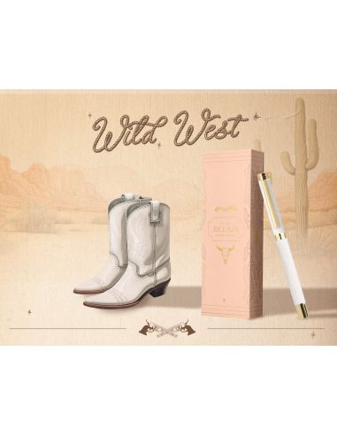Roller Belius Wild West Aluminio Color Crema Dorado Tinta Color Negro Caja De Diseño