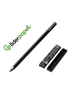 Lapiz De Grafito Infinito Liderpapel Aluminio Hexagonal Negro Ultra Resistente 1 Punta De Recambio