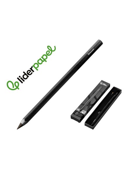 Lapiz De Grafito Infinito Liderpapel Aluminio Hexagonal Negro Ultra Resistente 1 Punta De Recambio