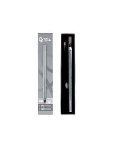 Lapiz De Grafito Infinito Liderpapel Aluminio Hexagonal Plateado Ultra Resistente 1 Punta De Recambio