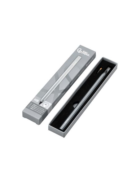 Lapiz De Grafito Infinito Liderpapel Aluminio Hexagonal Plateado Ultra Resistente 1 Punta De Recambio