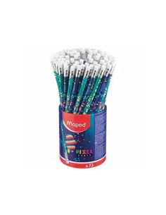 Lapices De Grafito Maped Pixel Party Hb Con Goma De Borrar Cubilete De 72 Uniades