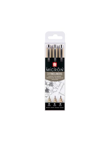 Rotulador Sakura Pigma Micron Negro Estuche De 3 Unidades