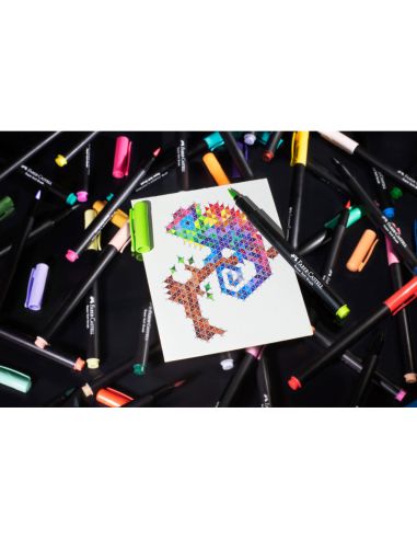 Rotulador Faber Castell Black Edition Punta De Pincel Caja De 50 Unidades Colores Surtidos