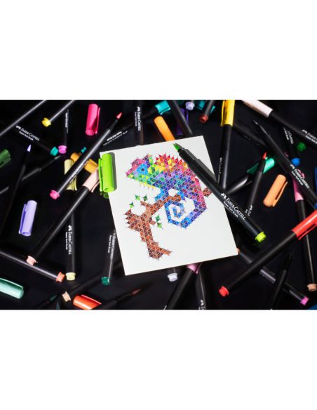 Rotulador Faber Castell Black Edition Punta De Pincel Caja De 50 Unidades Colores Surtidos