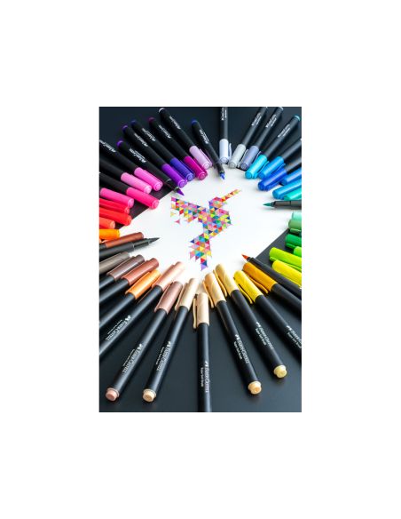 Rotulador Faber Castell Black Edition Punta De Pincel Caja De 50 Unidades Colores Surtidos