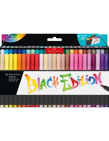 Rotulador Faber Castell Black Edition Punta De Pincel Caja De 50 Unidades Colores Surtidos